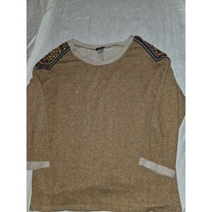 DayTrip Sweater With Beaded Design On Shoulders And Xs Down‎ The Back. 3/4 "...